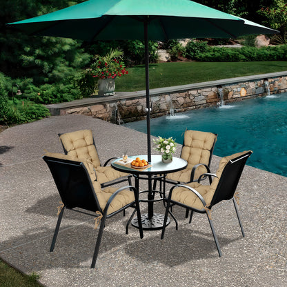 Tufted Outdoor High Back Chair Cushions Patio Rocking Pads for Furniture, Brown