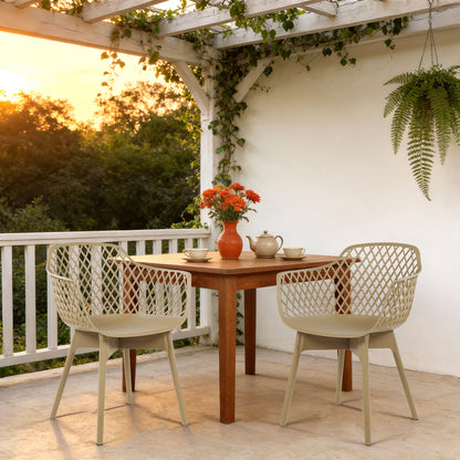 Modern Dining Chairs Set, Weather-Resistant Plastic Cafe Chairs