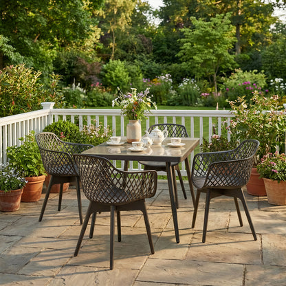 Modern Dining Chairs Set, Weather-Resistant Plastic Cafe Chairs