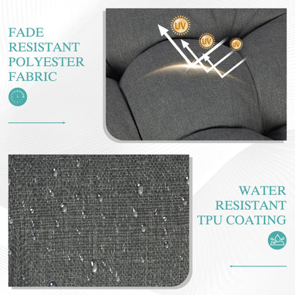 19x19x5 Inch Tufted Outdoor Chair Cushions, Water and Fade Resistant Polyester Dining Chair Pads with Ties - Dark Gray