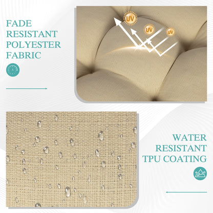 19x19x5 Inch Tufted Outdoor Chair Cushions, Water and Fade Resistant Polyester Dining Chair Pads with Ties - Khaki