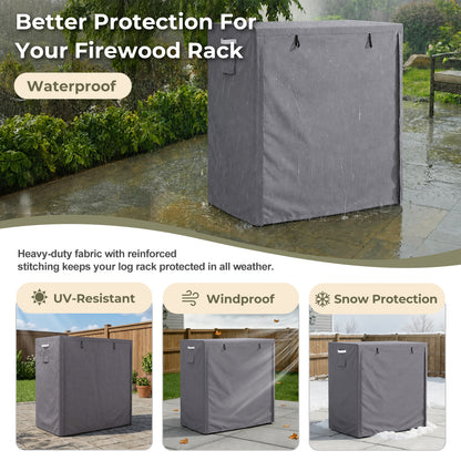 Outdoor Firewood Rack Cover, Gray