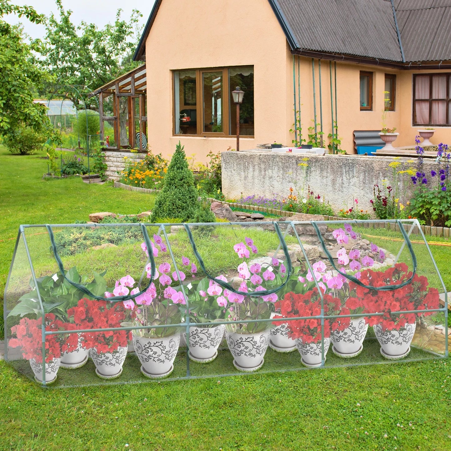 9x3x3 ft. Mini Greenhouse with 3 Zipper Doors, Water Resistant UV Protected
