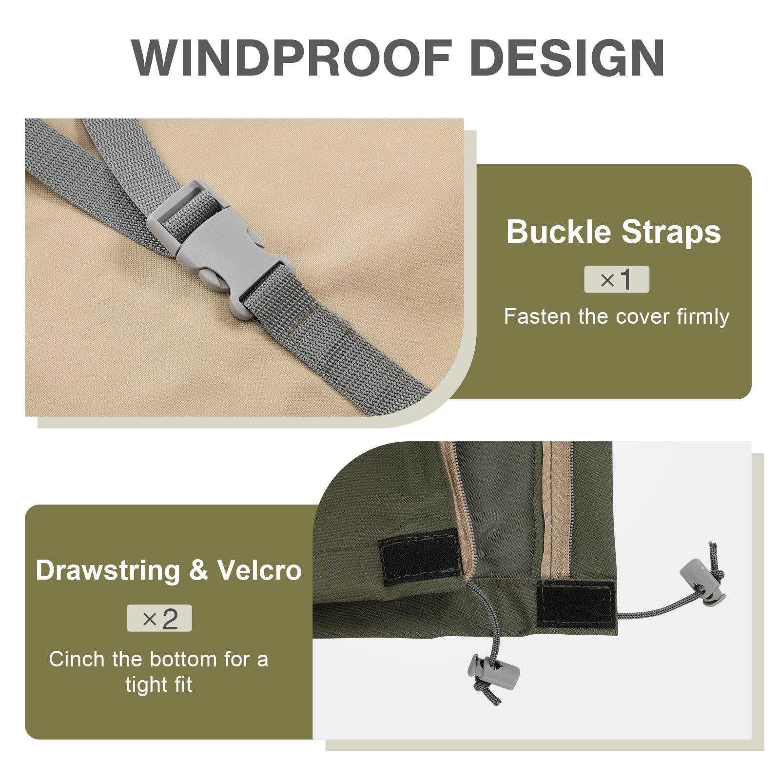 double sided patio umbrella covers with zipper Durable Weatherproof Cover for 8-11ft Patio Double-Sided Umbrellas