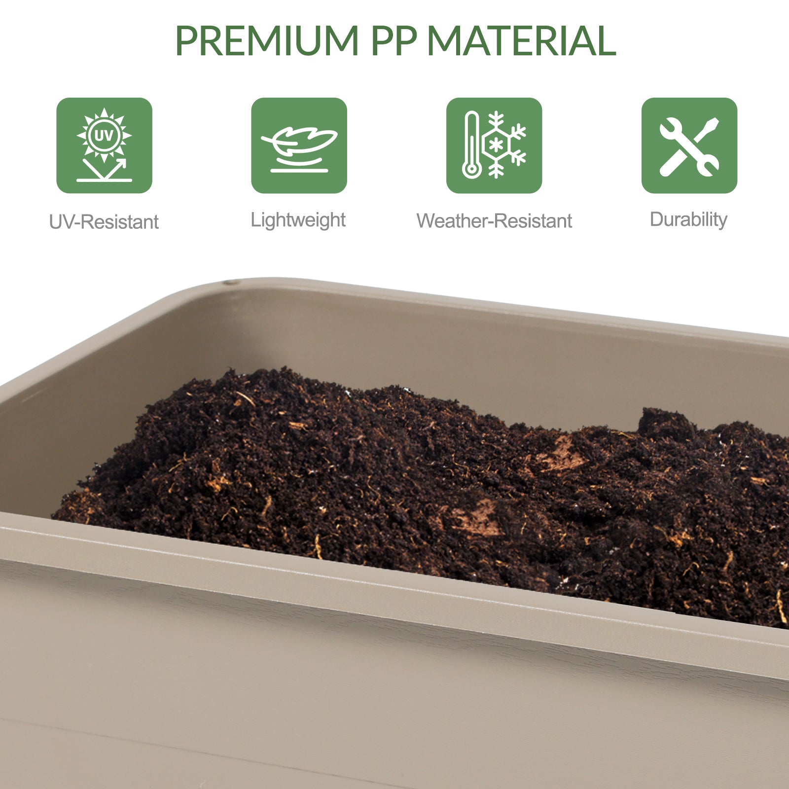 plastic garden planter boxes 30x14x30 inch Self-Watering Raised Planter Boxes with Legs, Set of 3