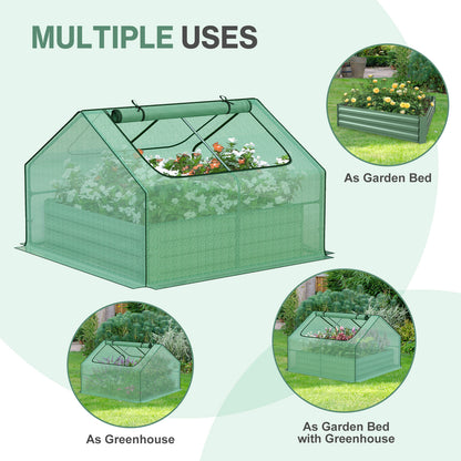 Mini Greenhouse Kit With Raised Garden Metal Beds