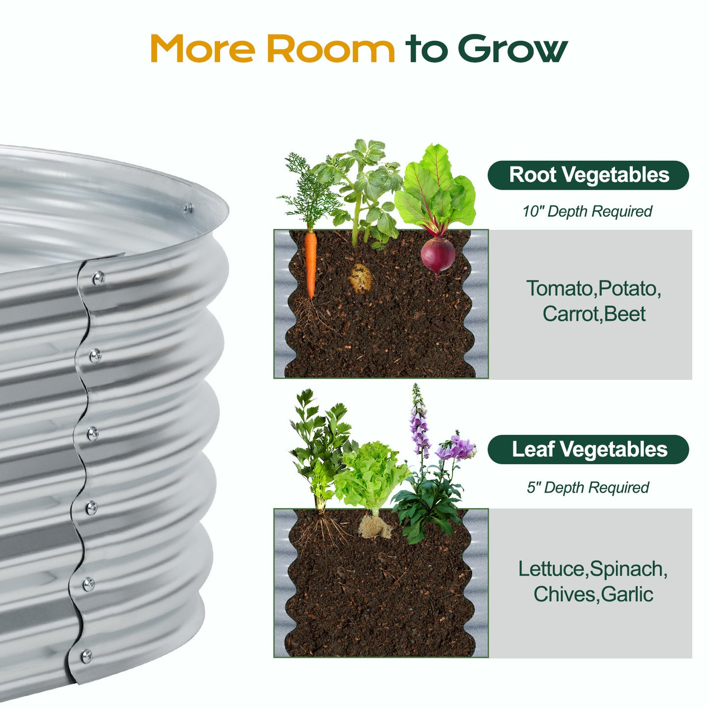 11" Tall Galvanized Raised Garden Bed Kit - 83"x24"