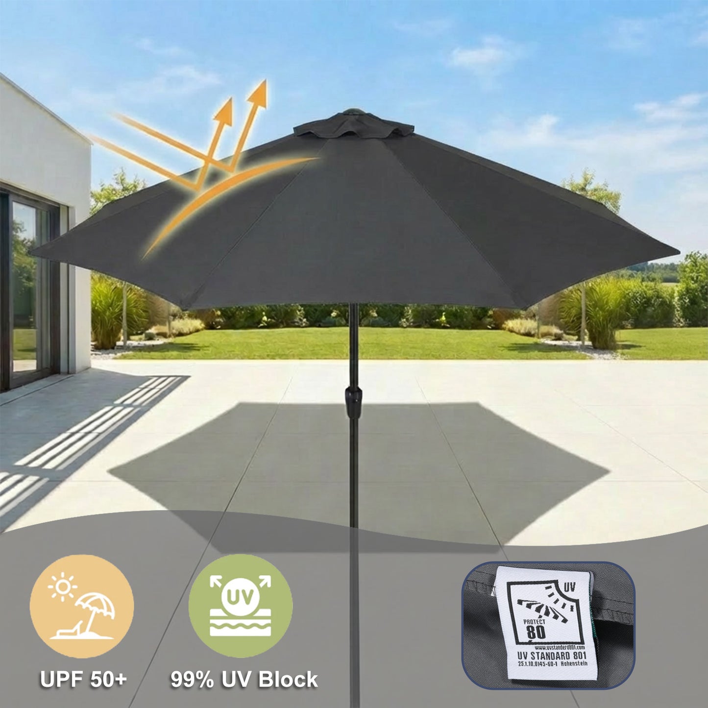 Patio Umbrella Replacement Canopy for 8 Ribs Table Umbrella