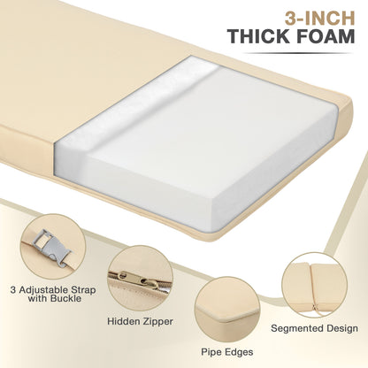 72x21x3 inch Patio Chaise Lounger Cushions Set of 2 - Beige