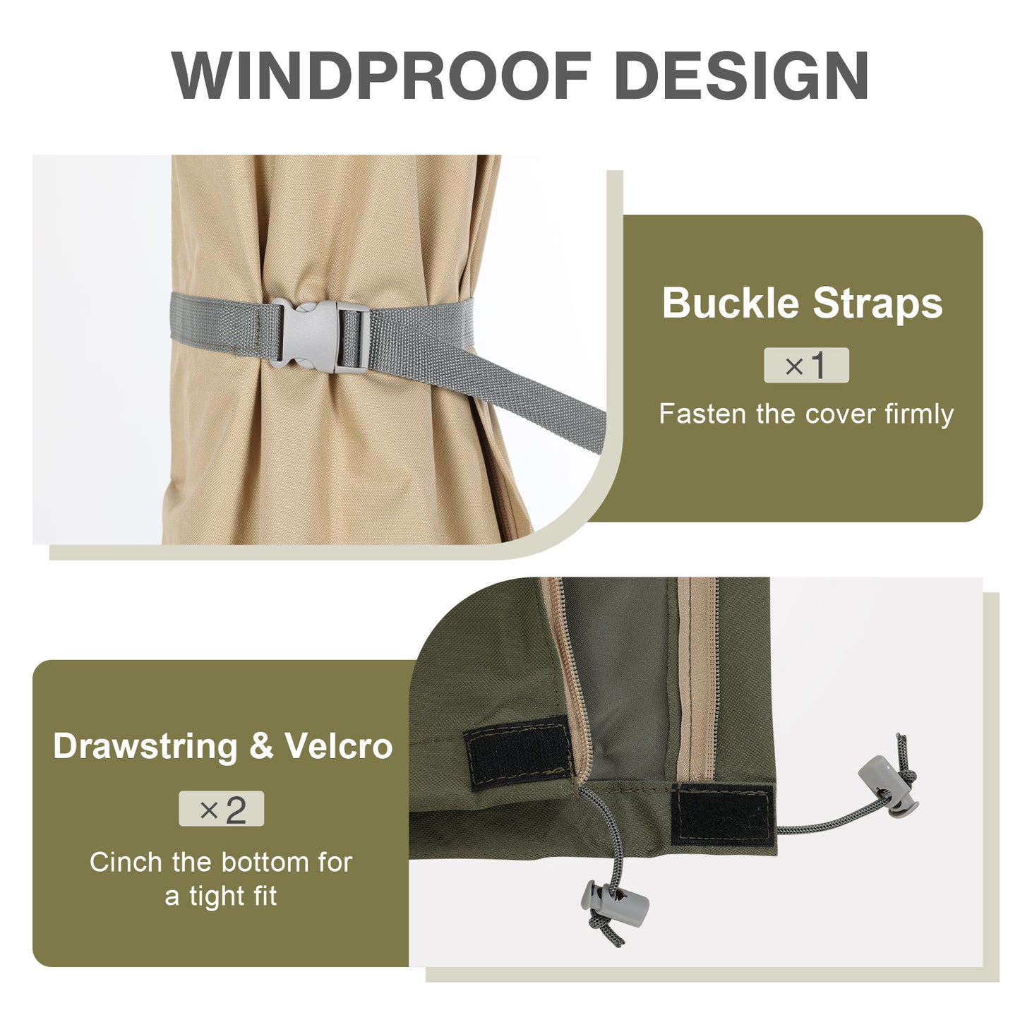 Patio Umbrella Cover for 6-9ft Market Umbrella