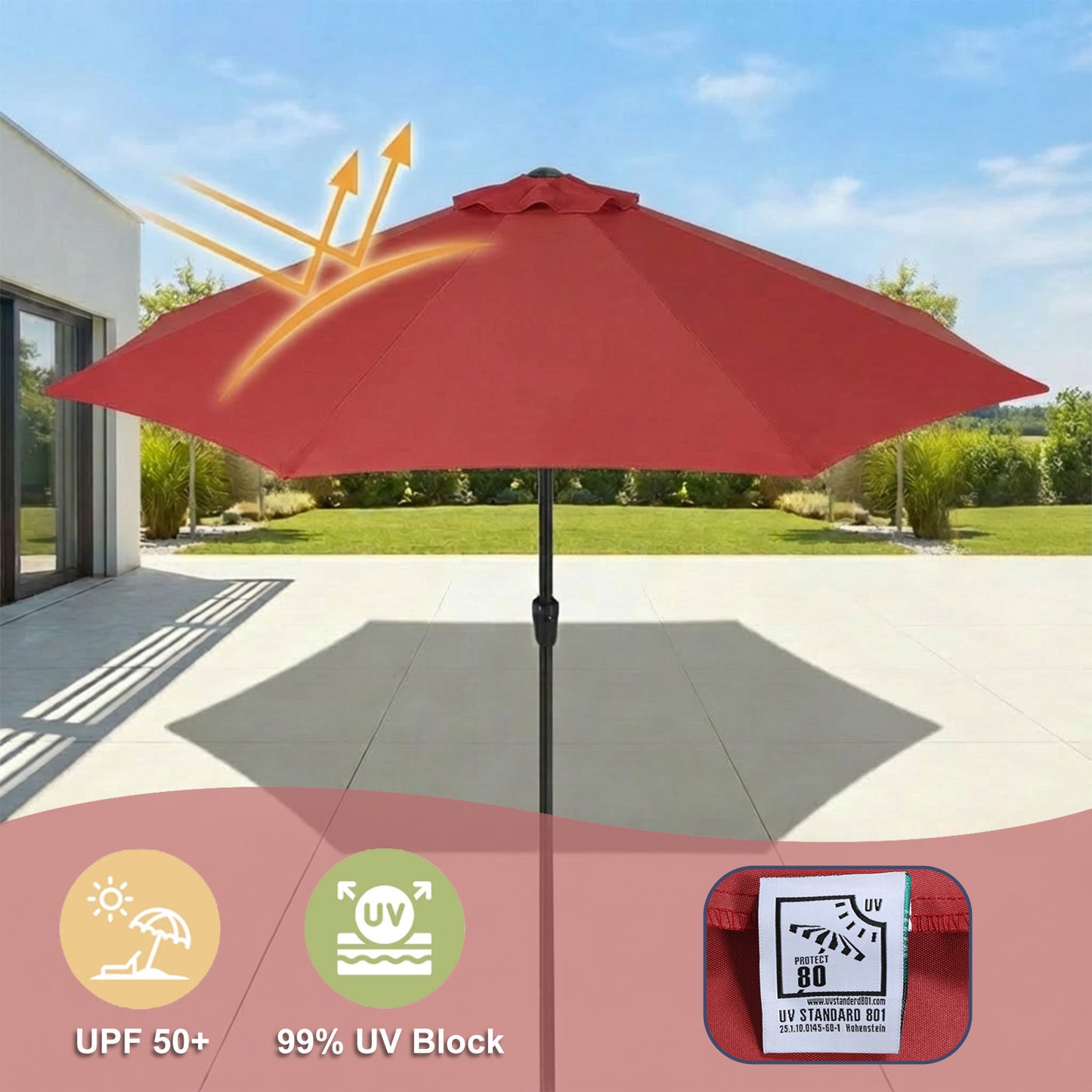 Patio Umbrella Replacement Canopy for 8 Ribs Table Umbrella