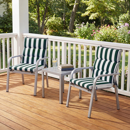39x20x2.4 inch Outdoor Chair Cushions, Green Stripe