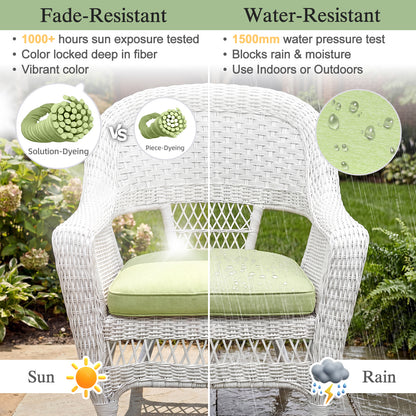 Outdoor Dining Chair Cushions Set, Patio Chair Pads, Green