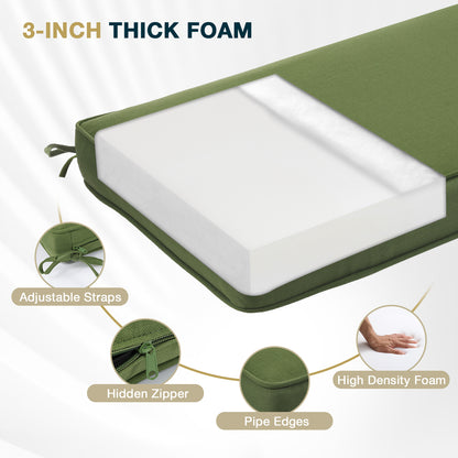 46x18x3 inch Patio Bench Cushion - Green
