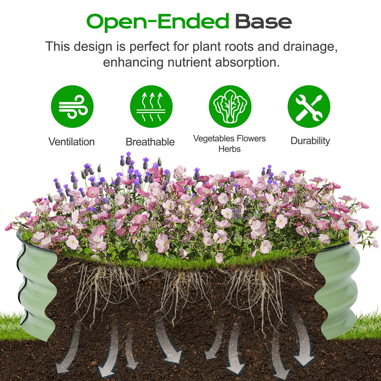 9" Tall 30" Metal Raised Garden Bed Kit