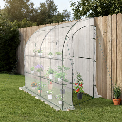 7x3x7 ft. Lean to Greenhouse for Outdoors, Portable Walk-in Greenhouse