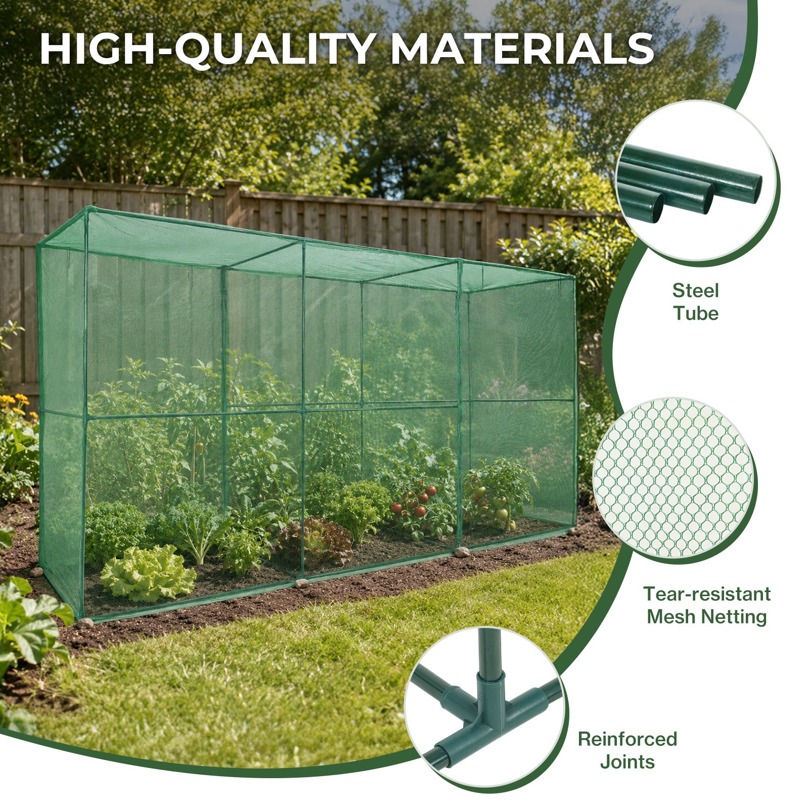 12x4x6 ft Crop Cage Tent - Plant Protection with Zipper Doors
