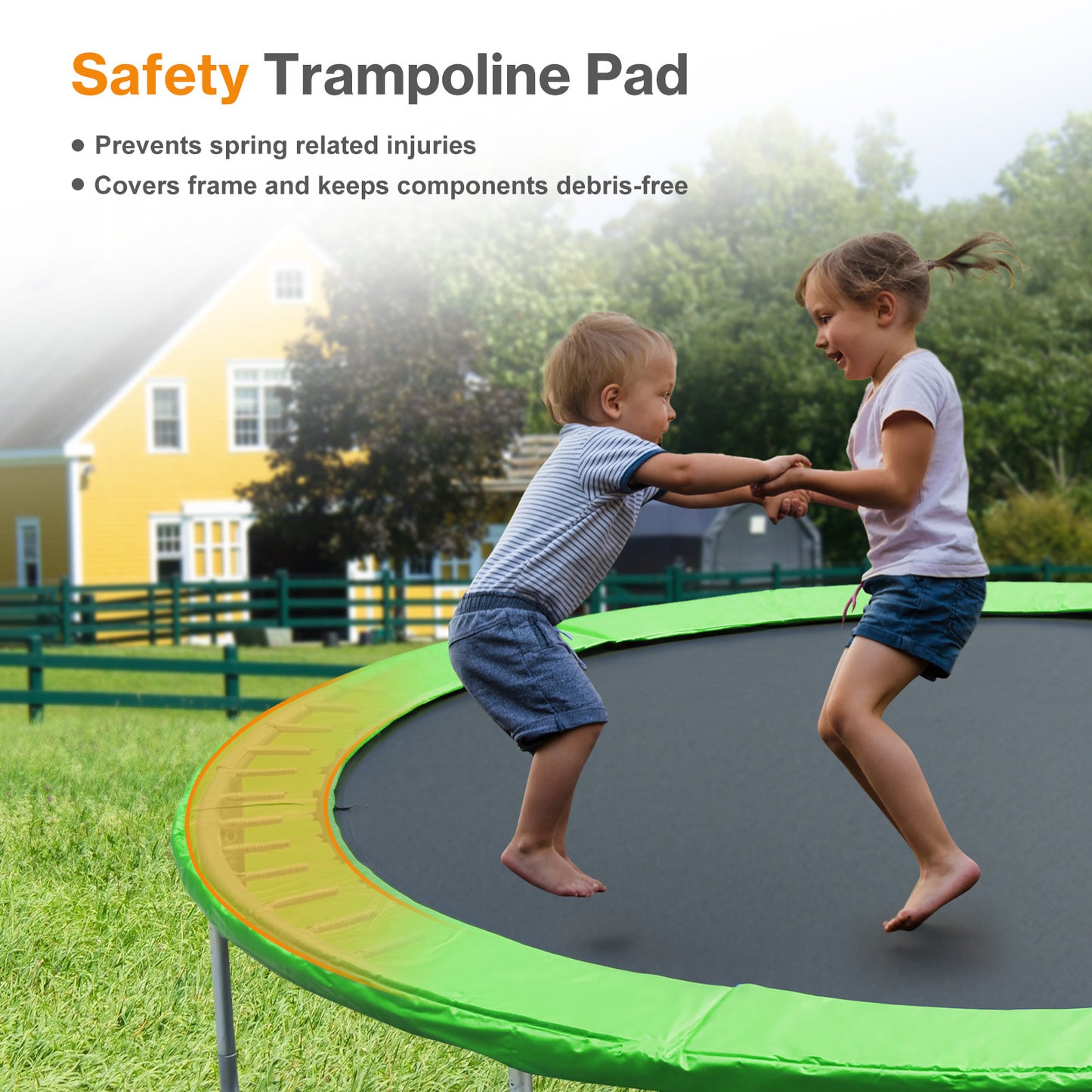 Trampoline Safety Pad Replacement, Universal Waterproof Trampoline Spring Cover for Round Frame