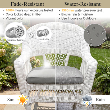 Outdoor Dining Chair Cushions Set, Patio Seat Pads, Gray