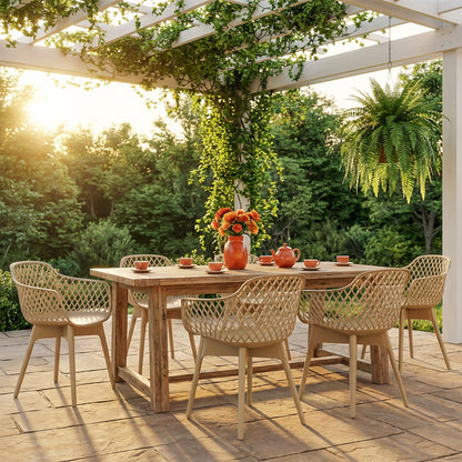 Modern Dining Chairs Set, Weather-Resistant Plastic Cafe Chairs