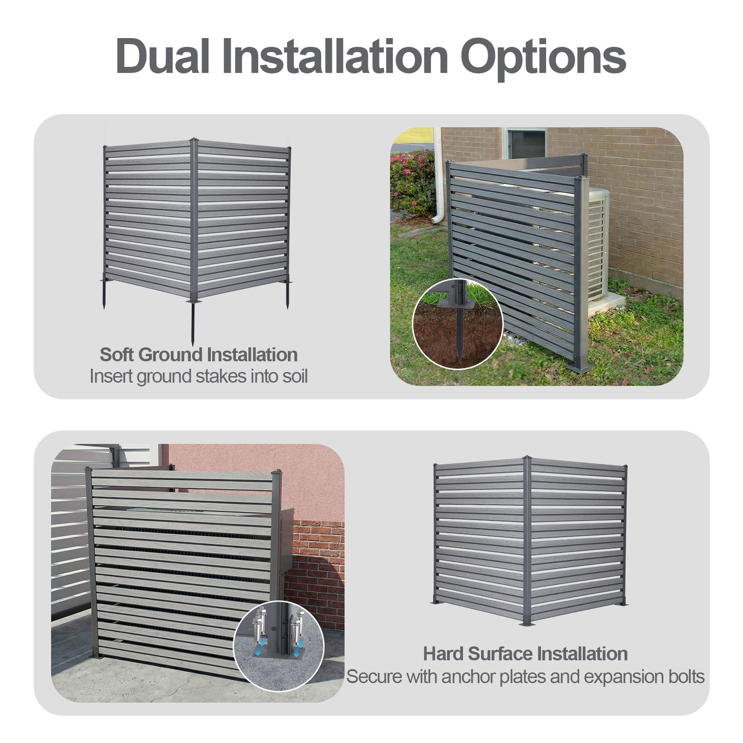 Patio Privacy Screen 49''W x 50''H Air Conditioner Fence
