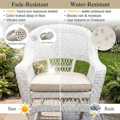 Outdoor Dining Chair Cushions Set, Patio Chair Pads, Beige