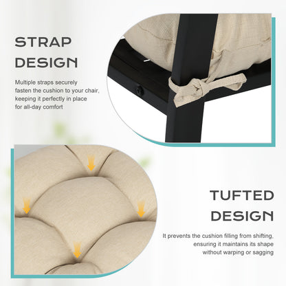 Tufted Outdoor High Back Rocking Chair Cushion Set of 2, Khaki
