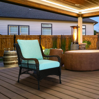 Outdoor Deep Seat Cushion Set, Waterproof Patio Chair Cushions, Aruba Blue