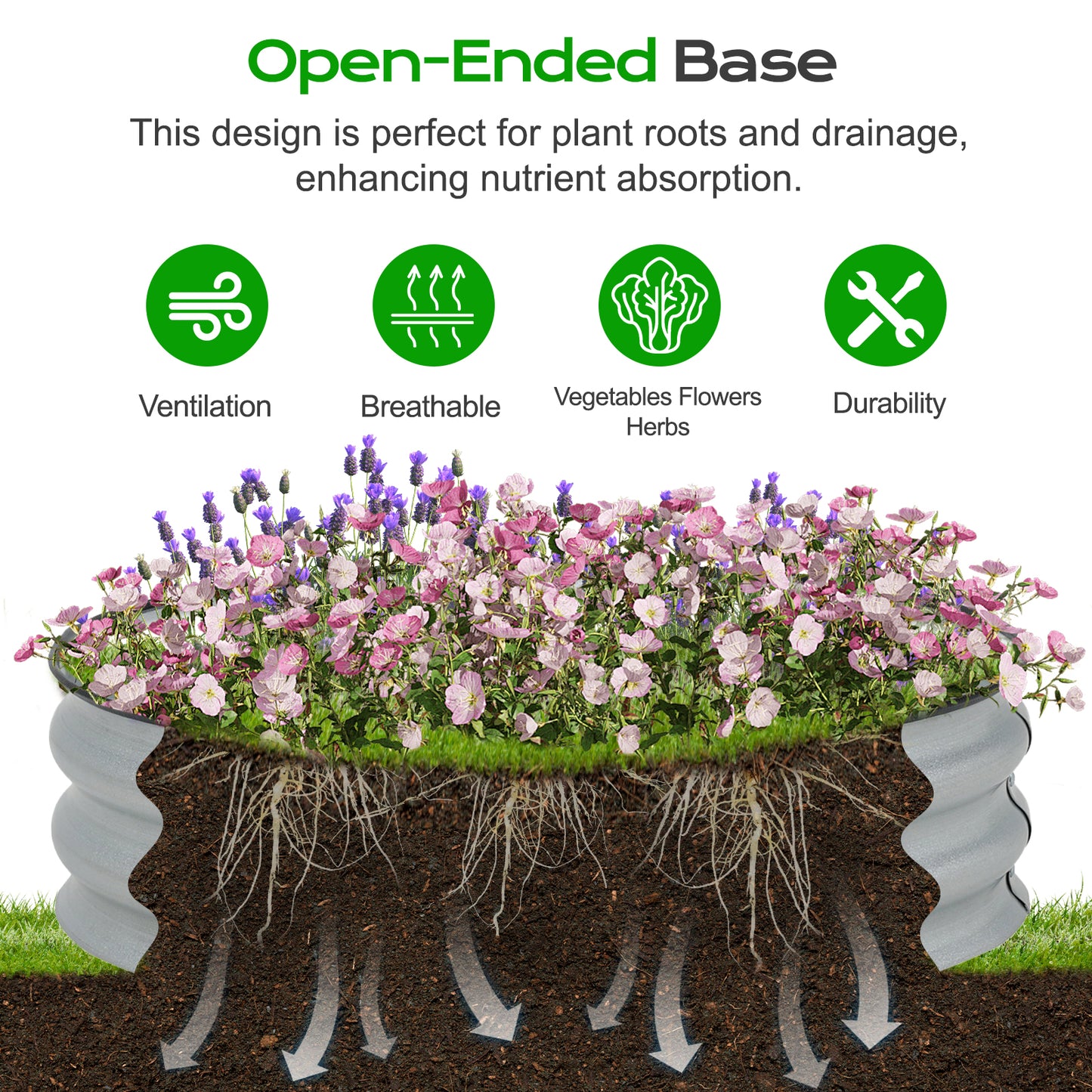 9" Tall 30" Metal Raised Garden Bed Kit