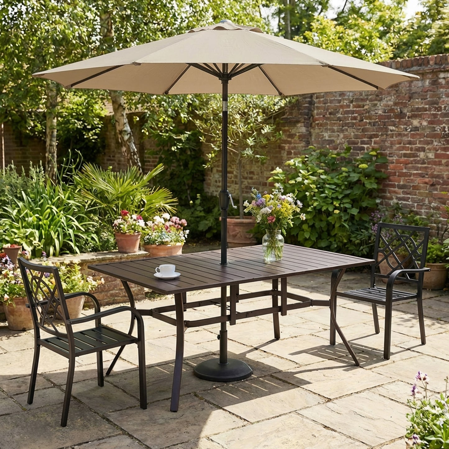 Premium 83" Rectangular Metal Patio Table for 6 – Patio Entertaining