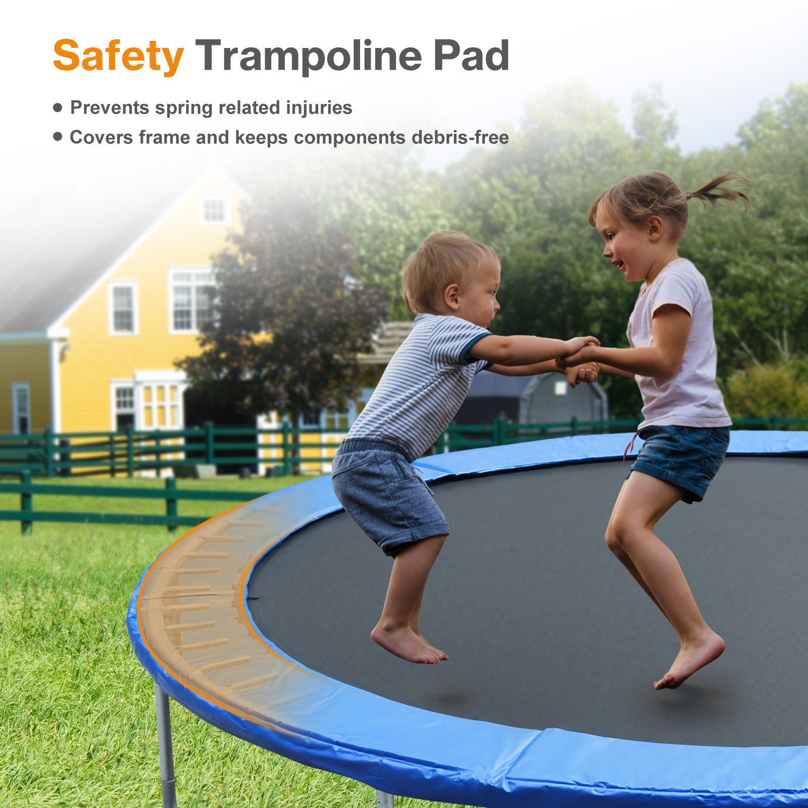 Couvre-bord De Trampoline – Protection En PVC Imperméable, Mousse Intérieure, Sangles De Fixation – Pour 6/8/10/12 Pieds – Sécurité Enfants