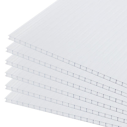 6 Pcs Polycarbonate Greenhouse Panels, Waterproof UV Protected Reinforced Sheets Aoodor