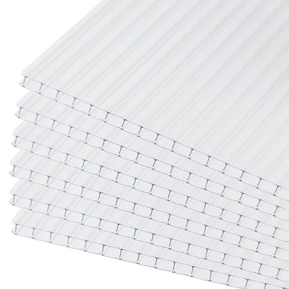 6 Pcs Polycarbonate Greenhouse Panels, Waterproof UV Protected Reinforced Sheets