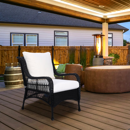 Outdoor Deep Seat Cushion Set, Waterproof Patio Chair Cushions, Ivory White