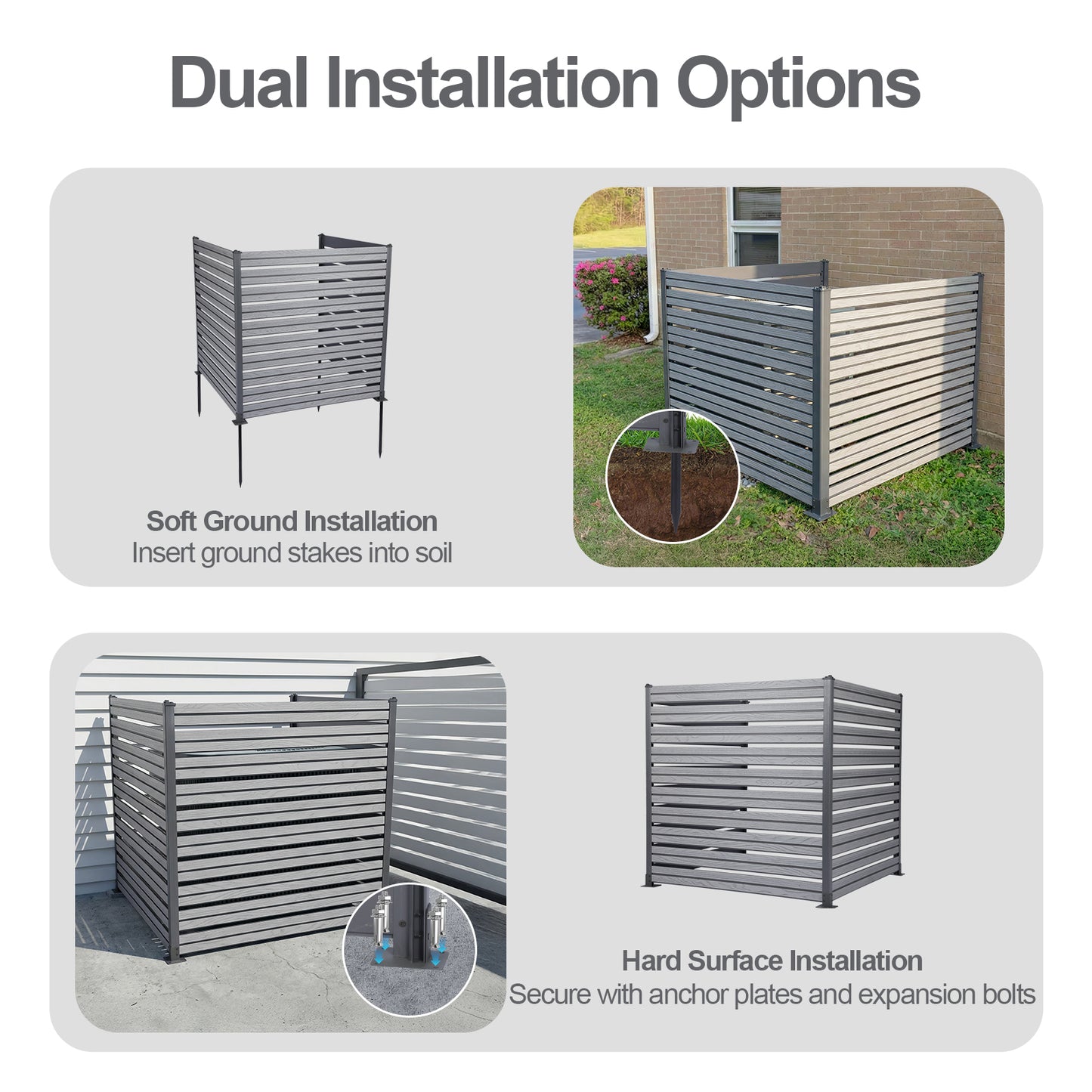 Patio Privacy Screen 49''W x 50''H Air Conditioner Fence