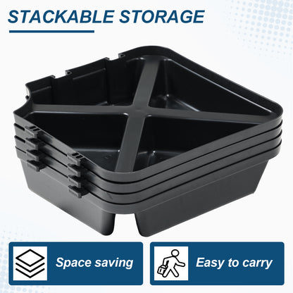 4-Piece Offset Cantilever Patio Umbrella Base Stand - Sand Filled Weight Plates for Stability