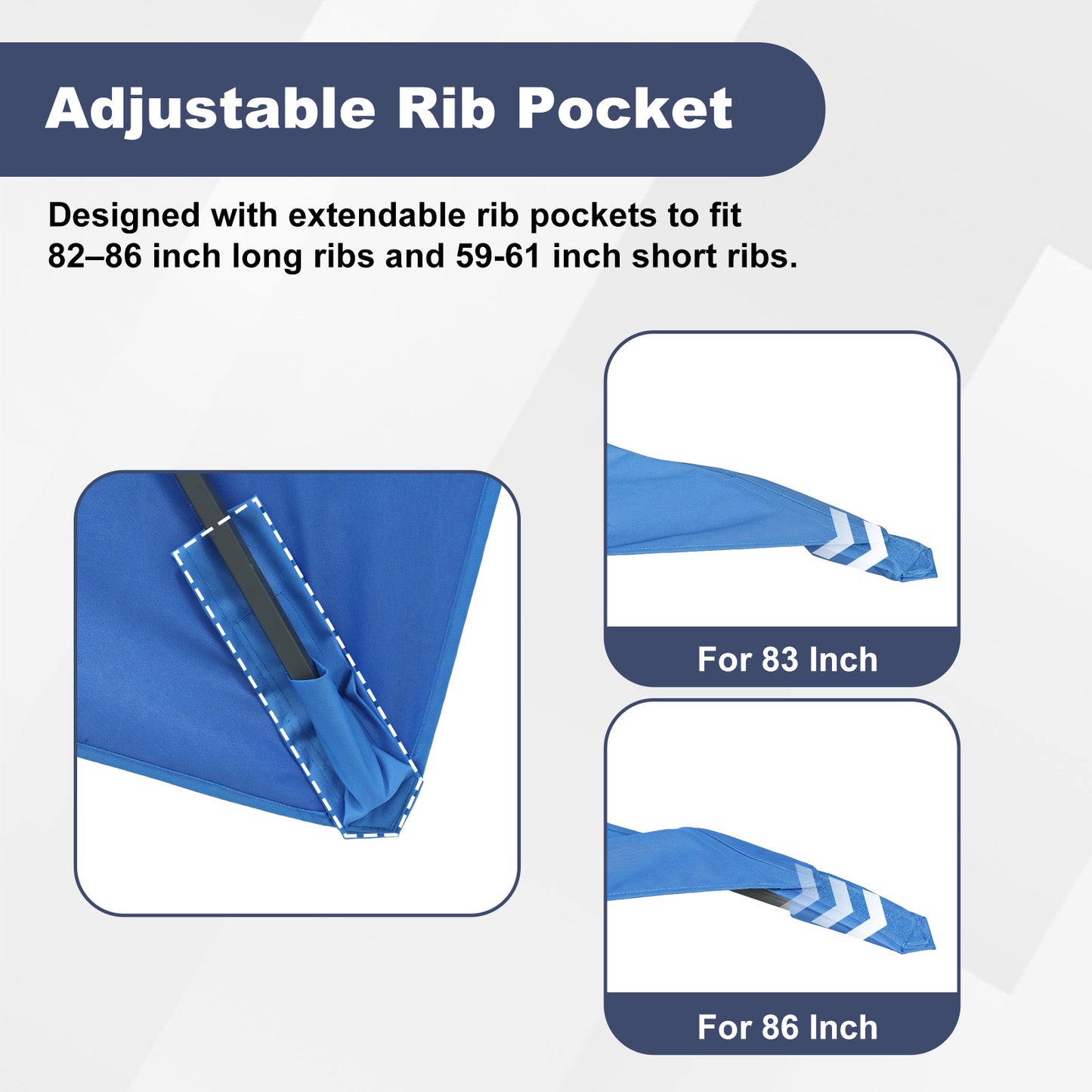 10x10 ft. Cantilever Umbrella Replacement Canopy for 8 Ribs Square Offset Umbrella