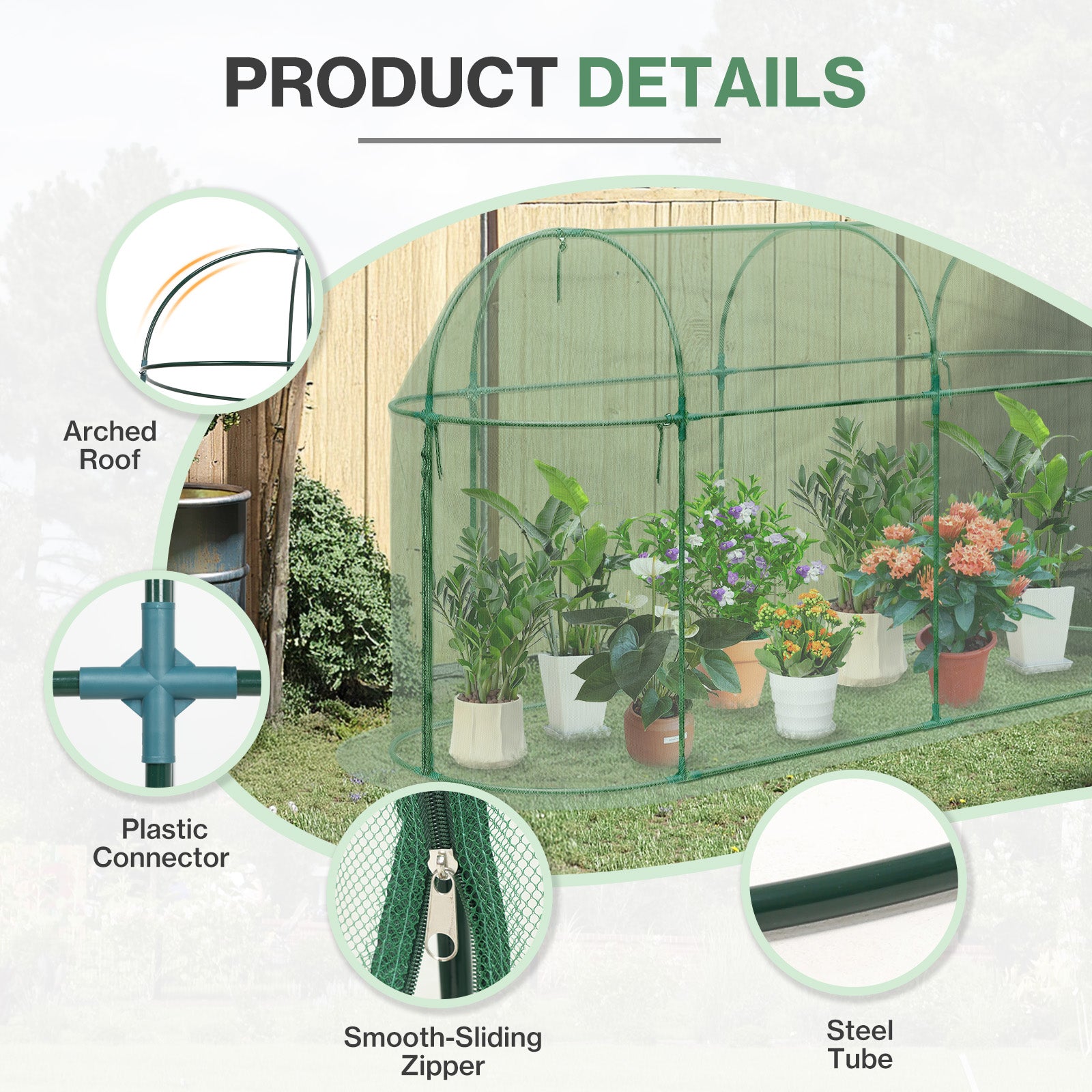 plastic tent for plants Large Crop Cage with Zippered Door for Plant Protection