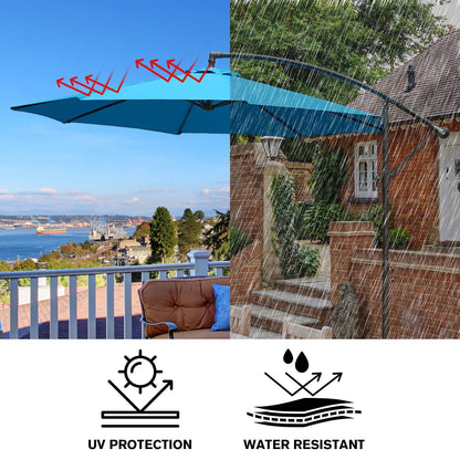 Offset Hanging Umbrella with Base Stand 10 Ft. Patio Umbrella Aoodor