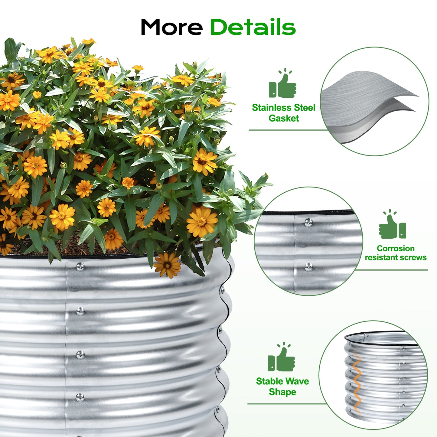 17" Tall 24" Metal Raised Garden Bed Kit, Set of 2