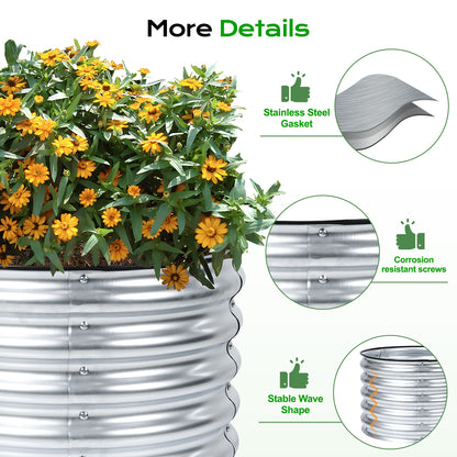 17" Tall 24" Metal Raised Garden Bed Kit, Set of 2