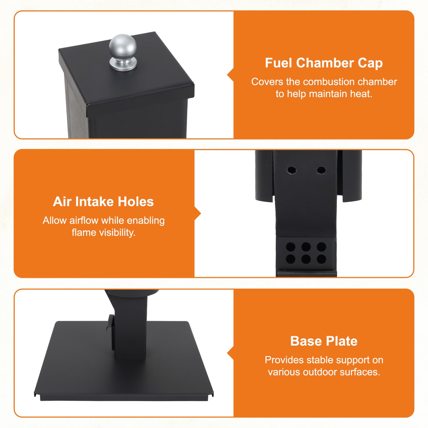 Outdoor Wood Pellet Patio Heater with Rain Cap and Viewing Window