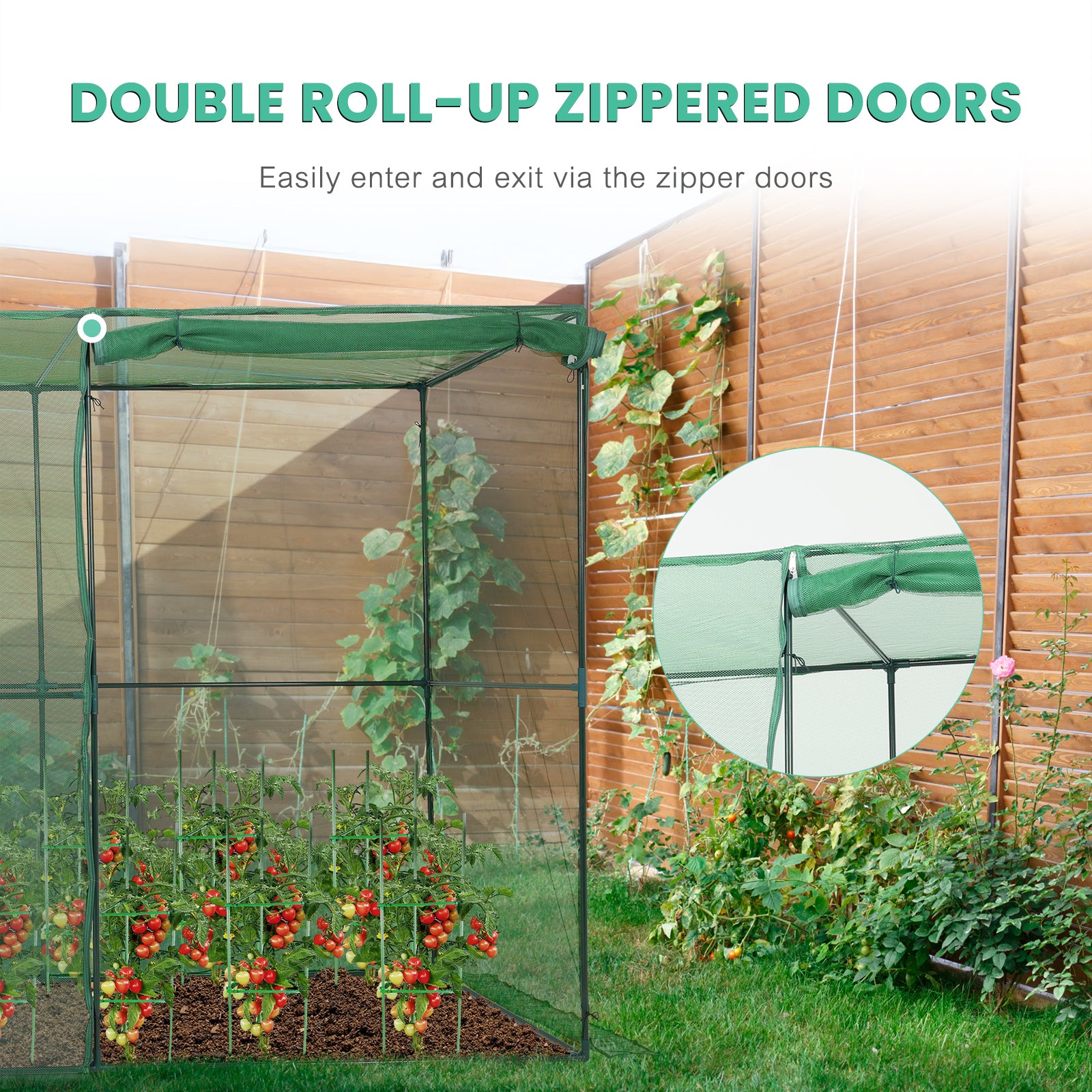 Crop Cage Plant Protection Netting Tent with Zipper for Vegetables Fruits and Plant - Aoodor 