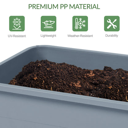 30×14×30 inch Elevated Raised Planter Box with Legs, Water Level Indicator - Set of 3