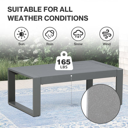 39.3x23x16 inch Aluminum Outdoor Coffee Table