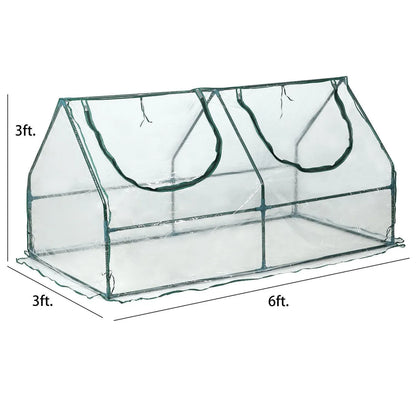 6 ft. x 3 ft. x 3 ft. Mini Greenhouse with 2 Zipper Doors, Water Resistant UV Protected Aoodor
