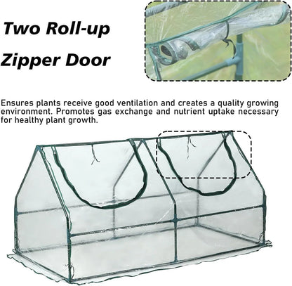 6 ft. x 3 ft. x 3 ft. Mini Greenhouse with 2 Zipper Doors, Water Resistant UV Protected Aoodor