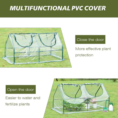 6 ft. x 3 ft. x 3 ft. Mini Greenhouse with 2 Zipper Doors, Water Resistant UV Protected Aoodor