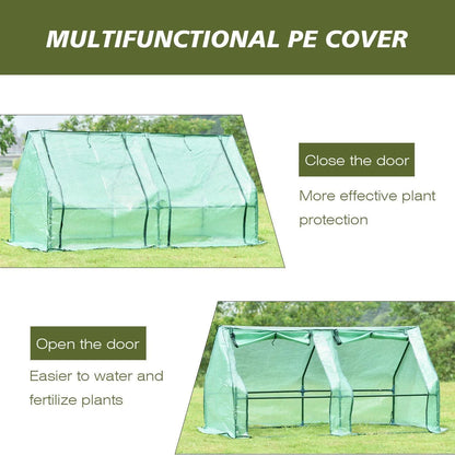6 ft. x 3 ft. x 3 ft. Mini Greenhouse with 2 Zipper Doors, Water Resistant UV Protected Aoodor
