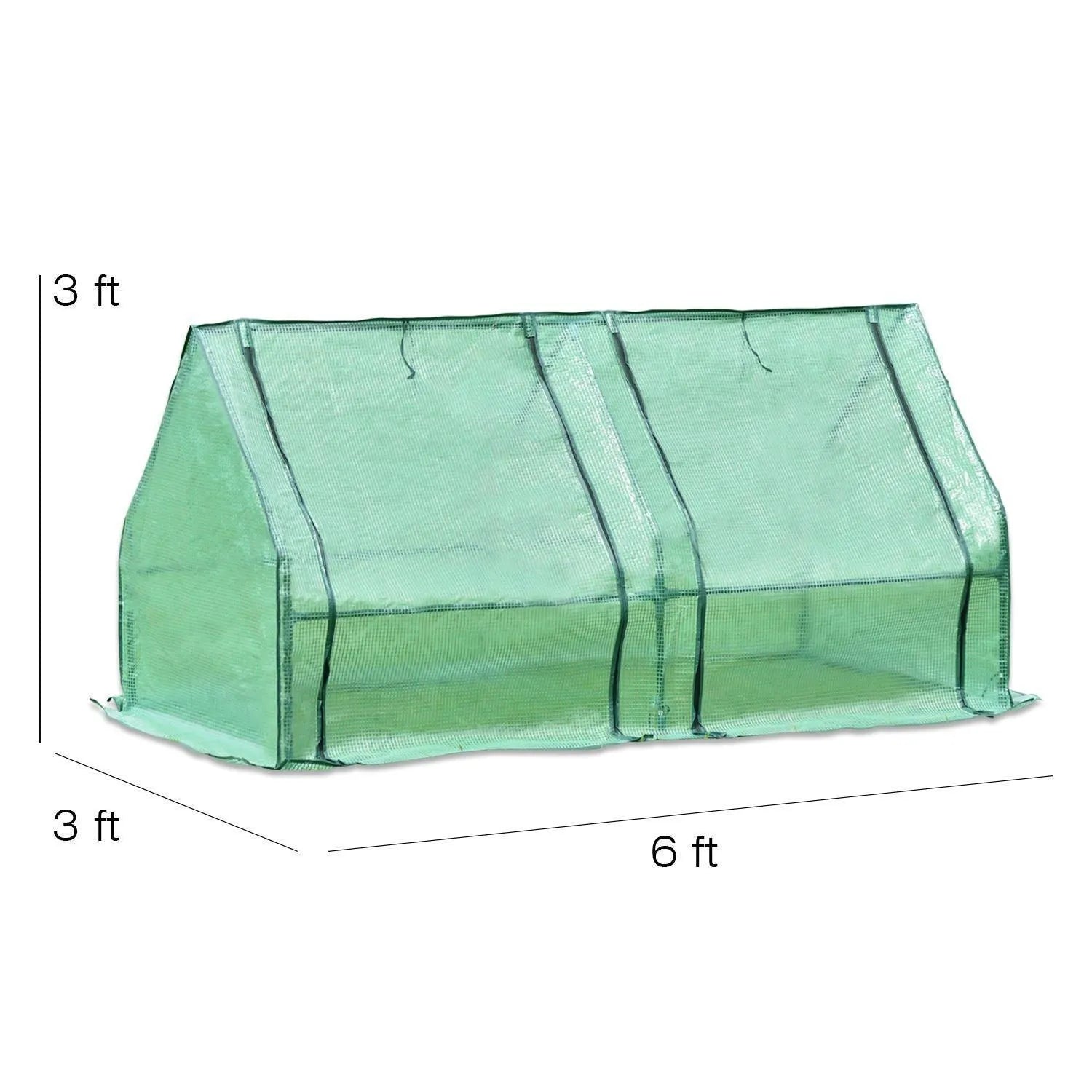 6 ft. x 3 ft. x 3 ft. Mini Greenhouse with 2 Zipper Doors, Water Resistant UV Protected Aoodor